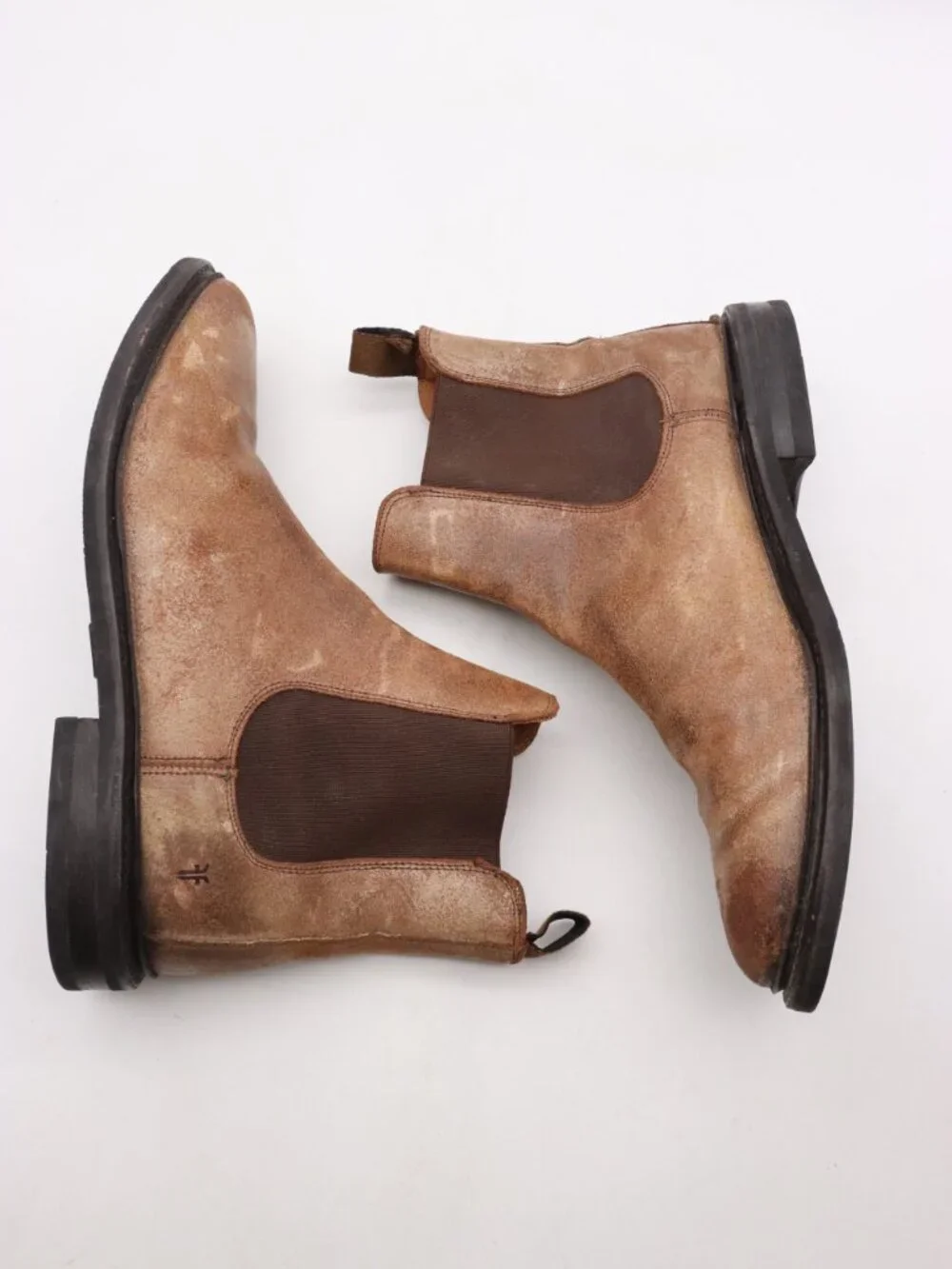 Frye Bowery Men's Size 10 D Brown Waxed Suede Leather Chelsea Ankle Boots 11728